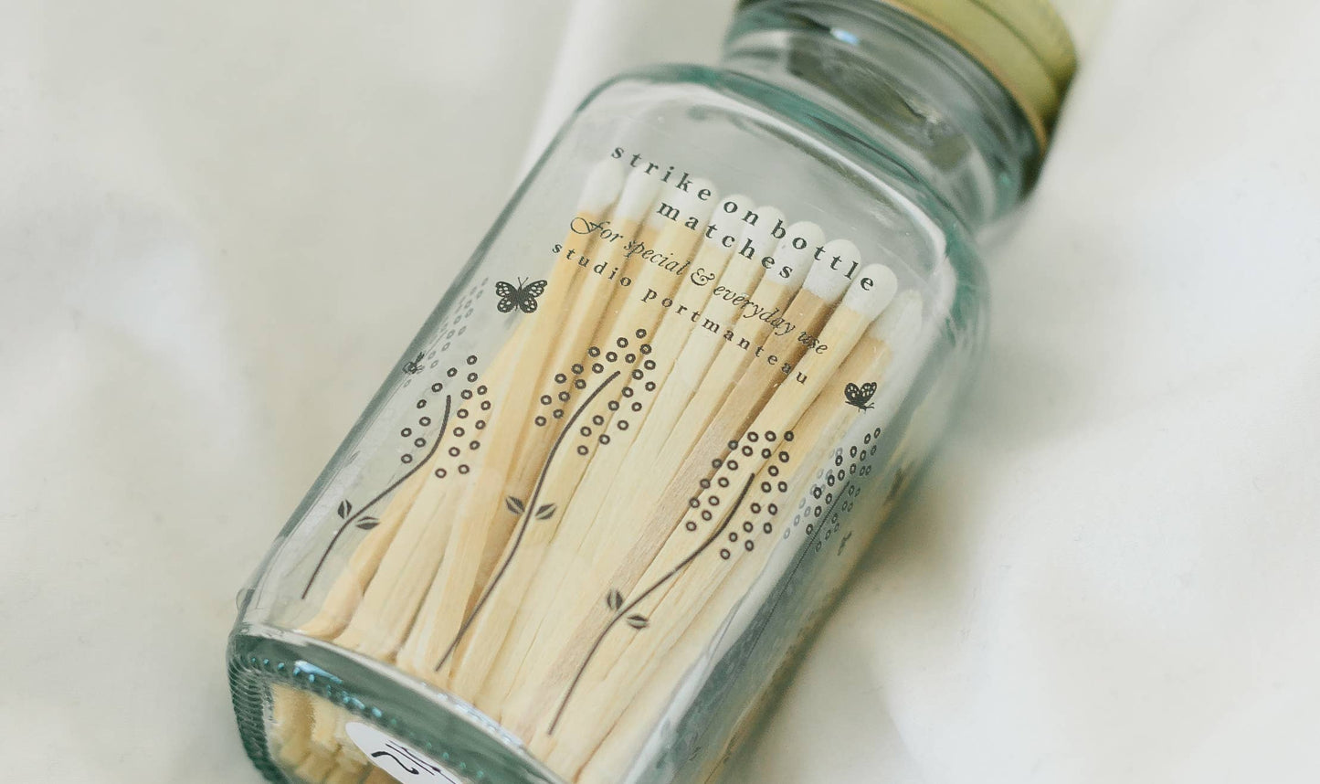 Wildflower Glass Match Jar