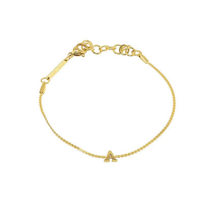 Dainty Waterproof Gold Initial Bracelet
