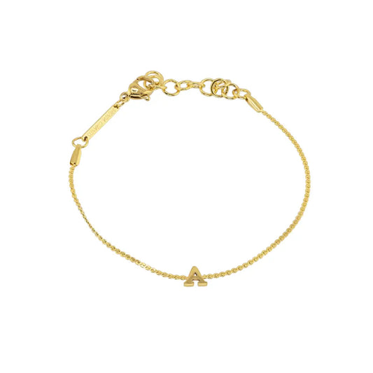 Dainty Waterproof Gold Initial Bracelet