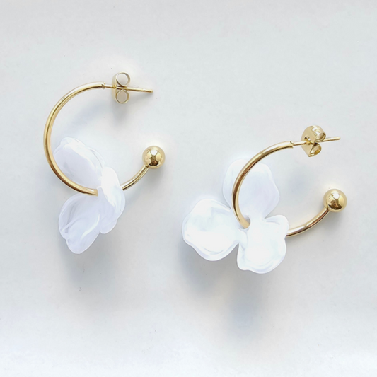 Magnolia Hoops Floral Earrings