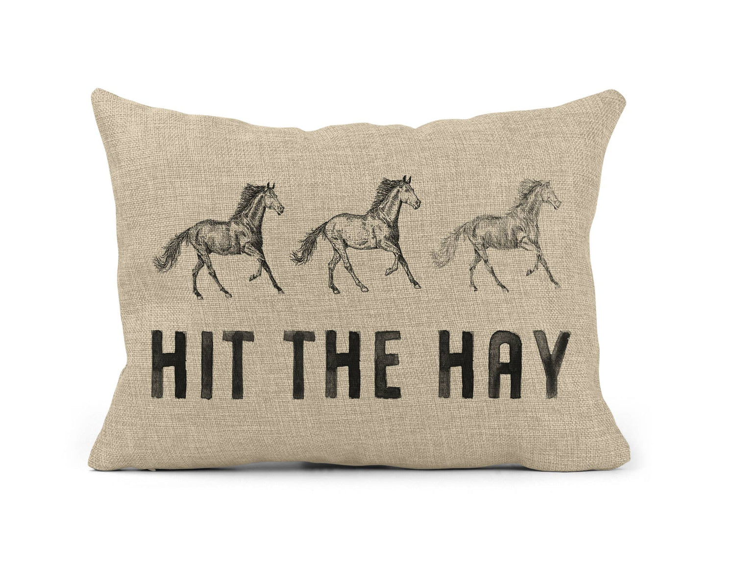 Hit the Hay Horse Decorative Pillow