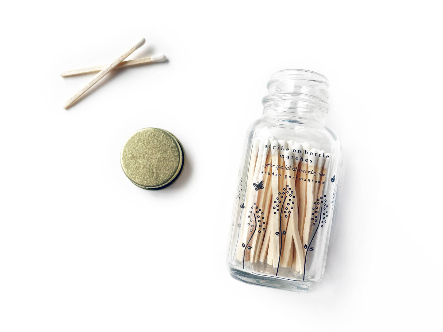 Wildflower Glass Match Jar