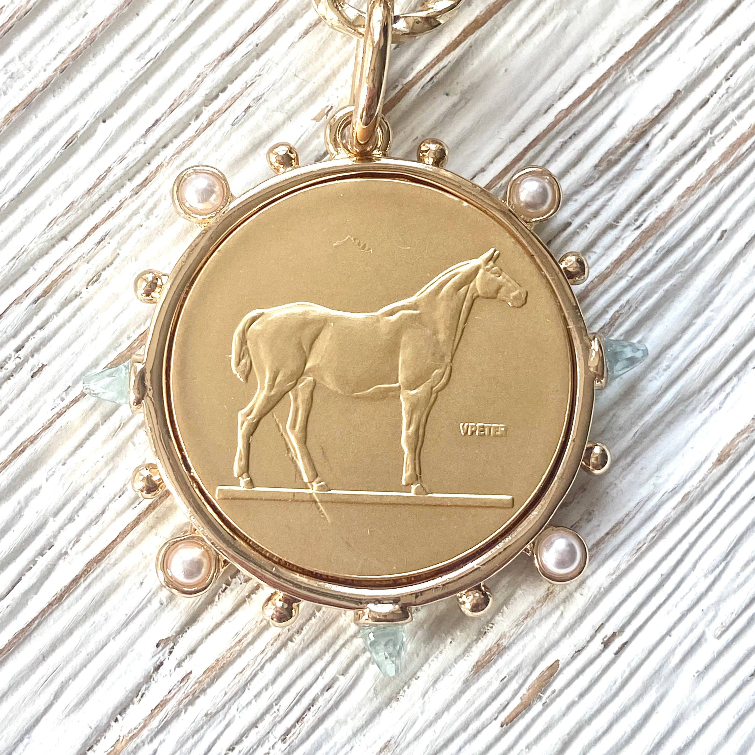 Horse Coin Equestrian Derby Necklace