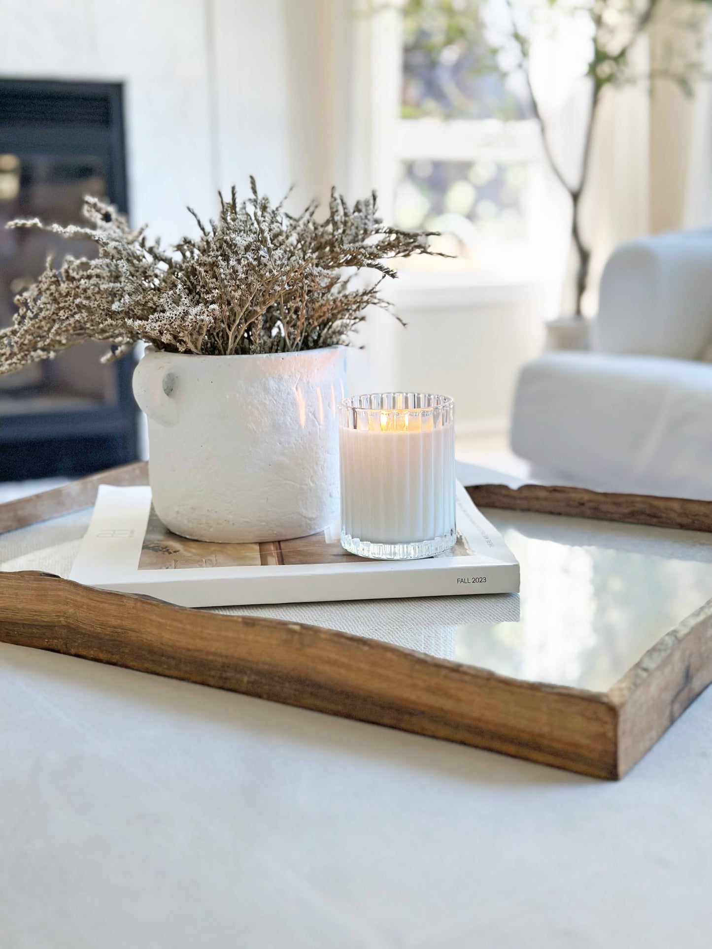 Weekend | Leather + Cardamom Fluted Coconut Wax Candle