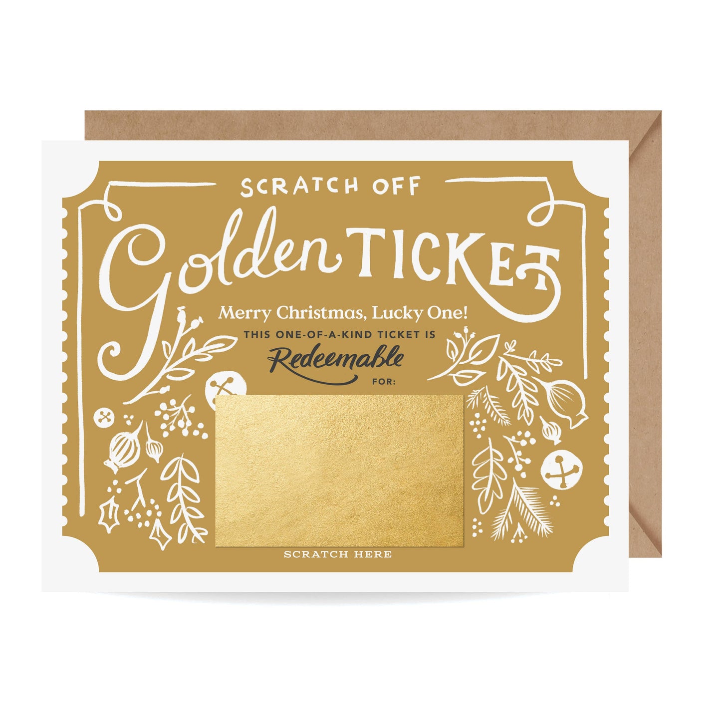 Customizable Scratch-off Christmas Golden Ticket