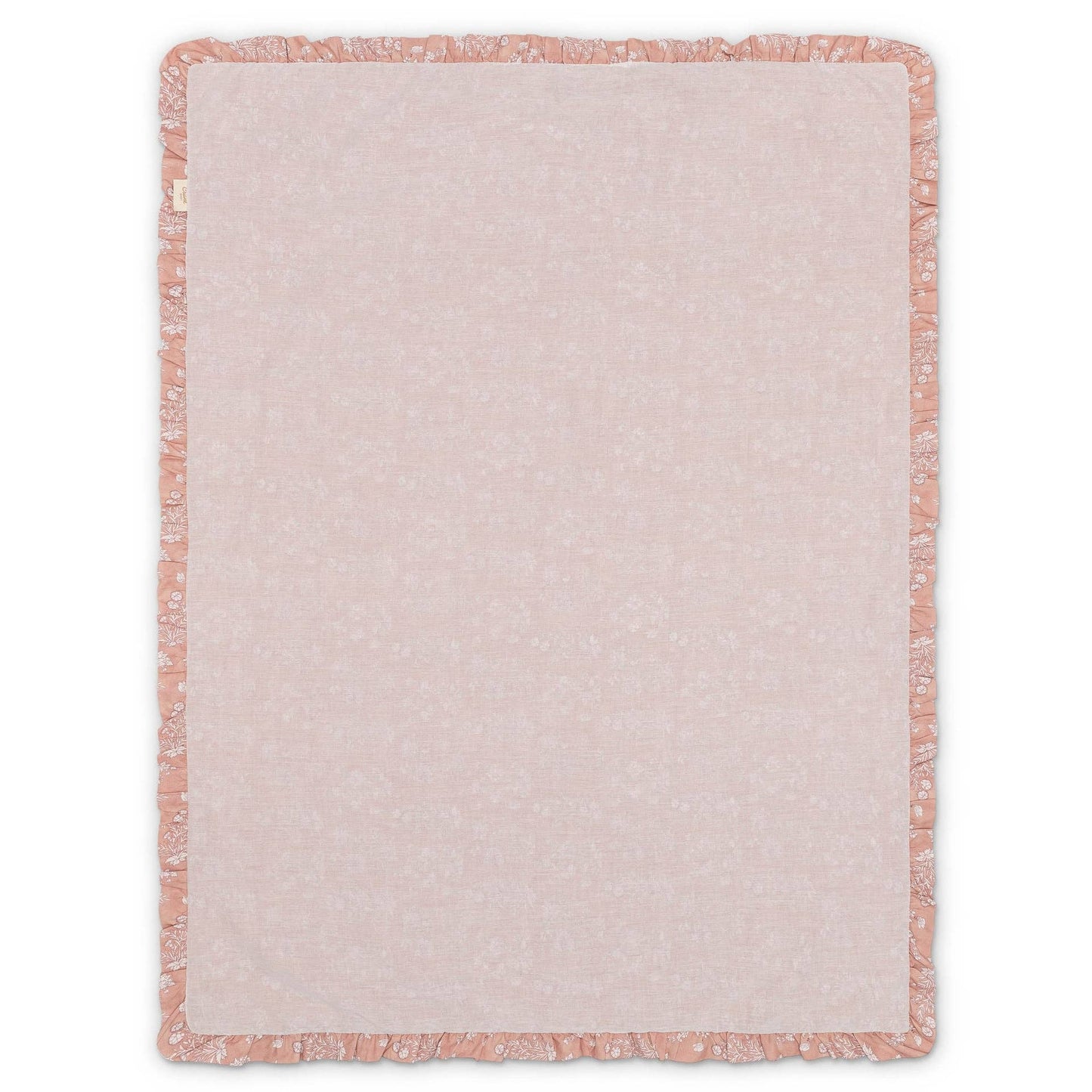 Violet Floral Muslin Baby Blanket with Ruffle Trim