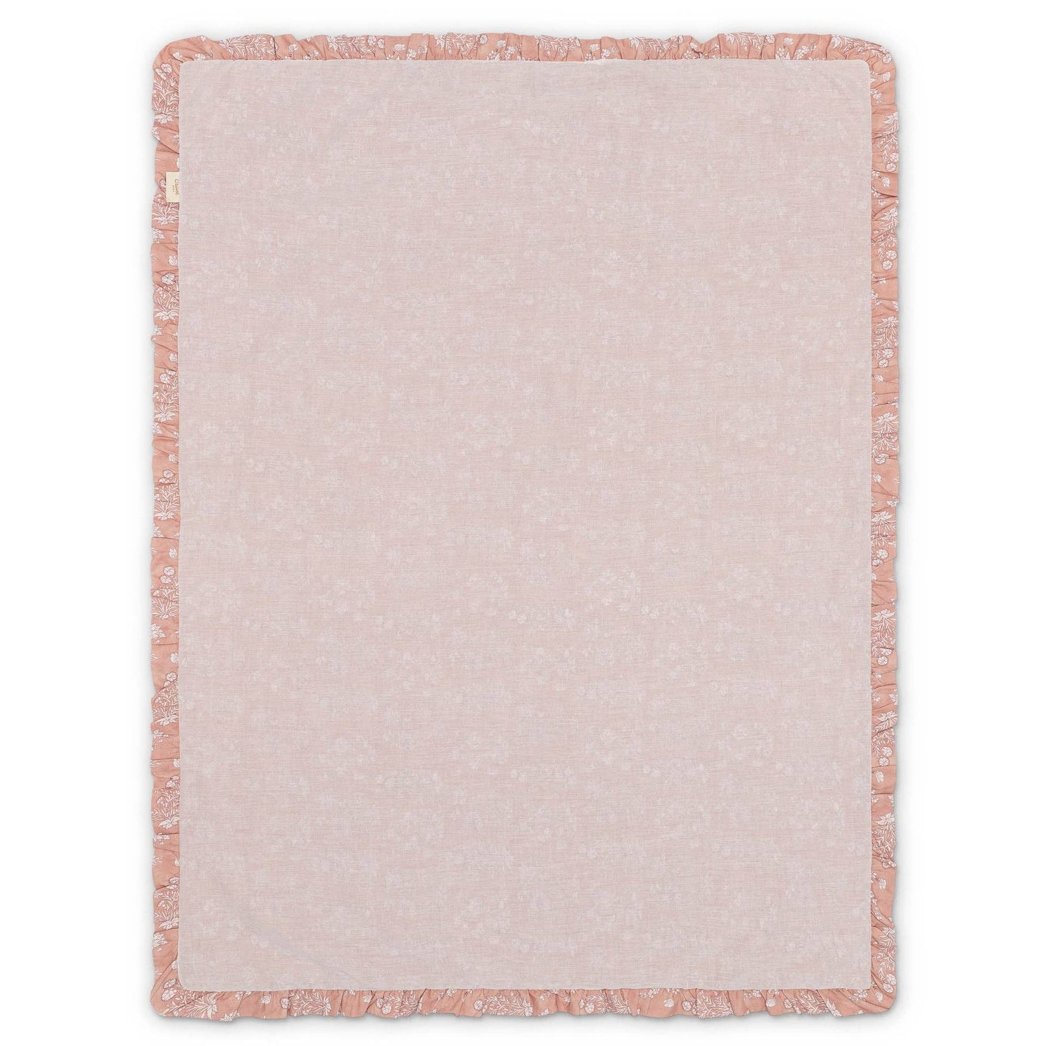 Violet Floral Muslin Baby Blanket with Ruffle Trim