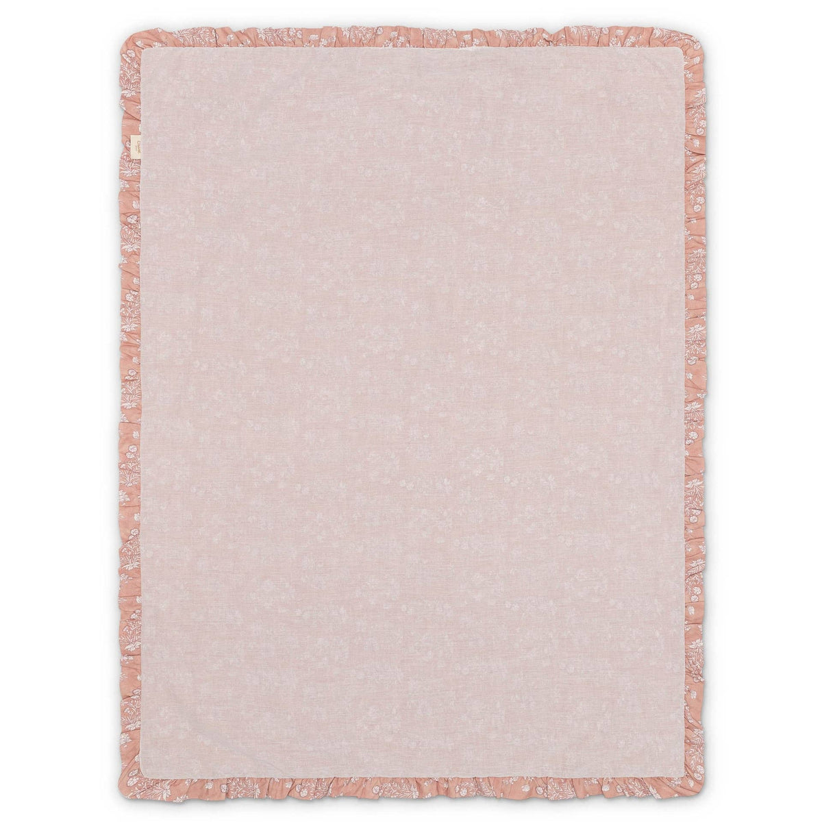 Violet Floral Muslin Baby Blanket with Ruffle Trim