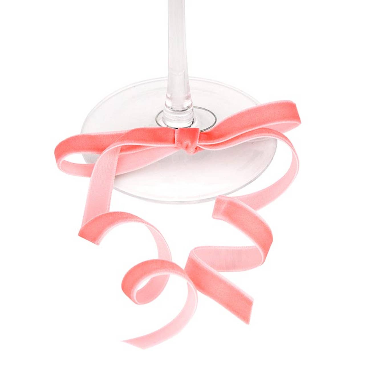 Blush Pink Velvet Bow Wine Charms