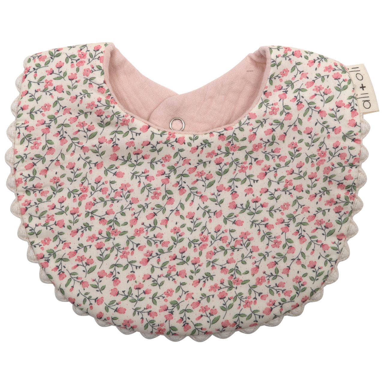 Pink Cotton Baby Bib Double Sided