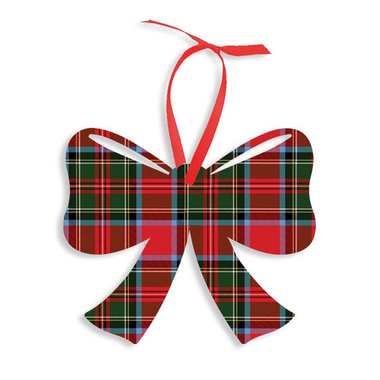 Tartan Plaid Bow Ornament