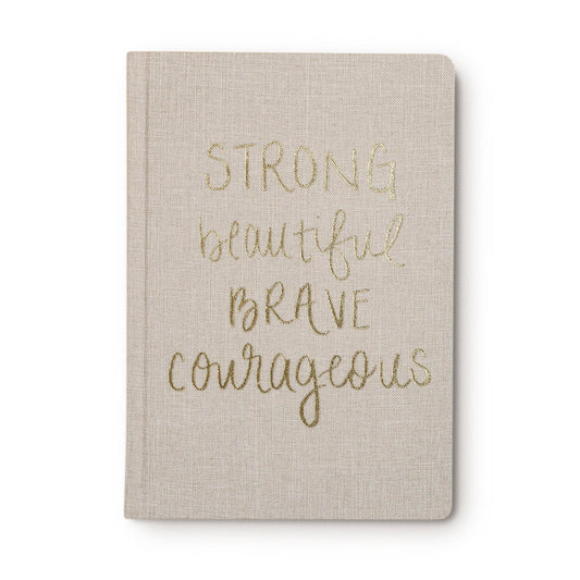 Strong Brave Courageous Fabric Journal