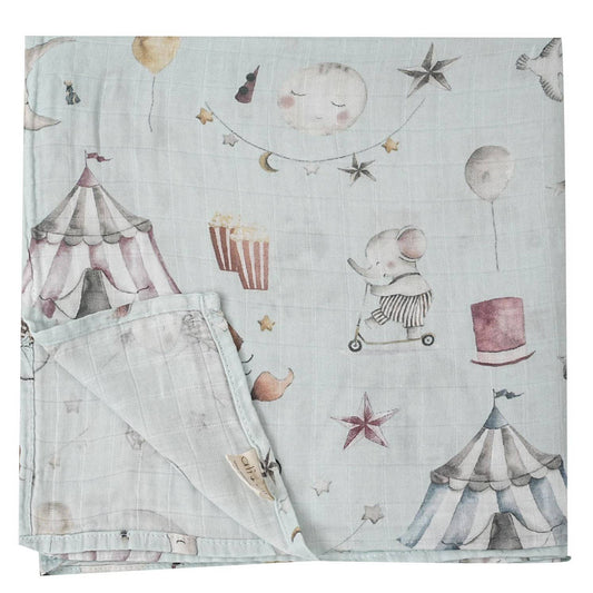 Vintage Circus Bamboo Swaddle Blanket