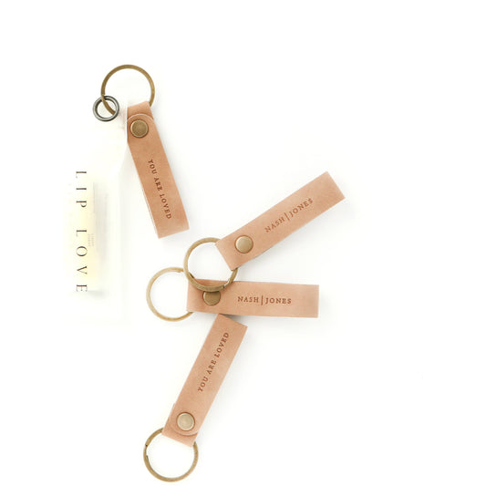 Leather "You Are Loved" Keychain