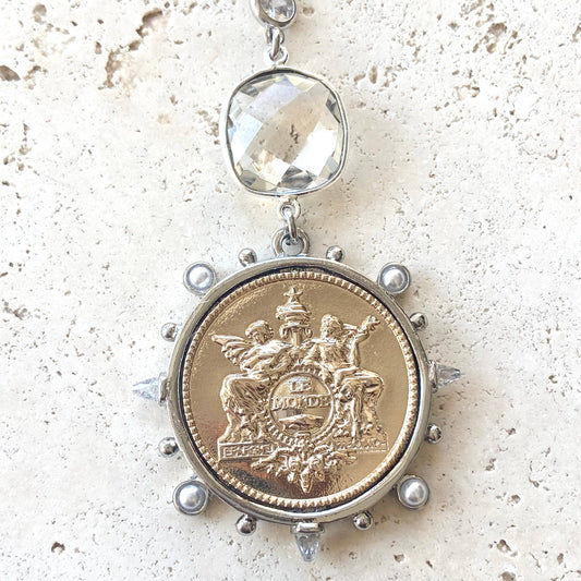 Coin Necklace French Medallion