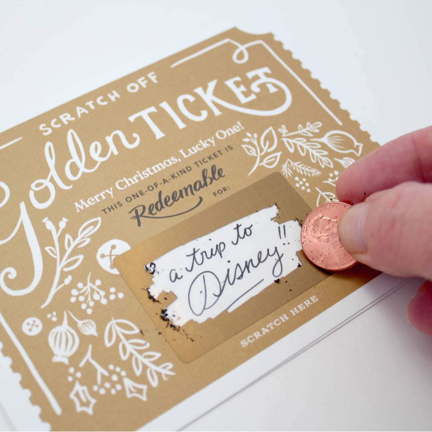 Customizable Scratch-off Christmas Golden Ticket