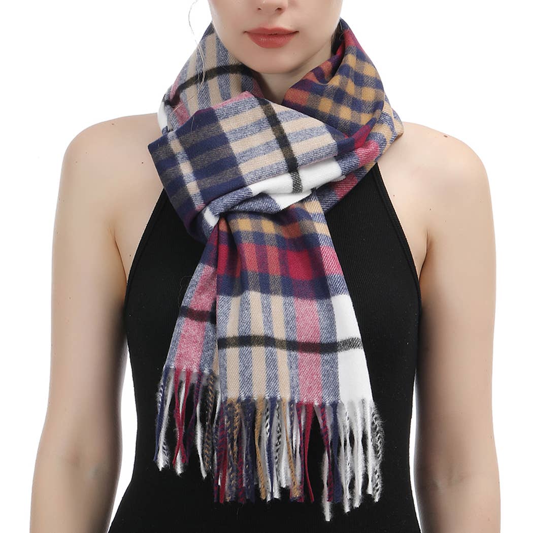 Classic Tartan Plaid Cashmere Feel Scarf
