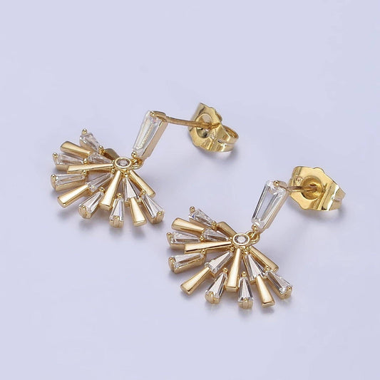 14K Gold Filled Fan Drop Dangle Earrings