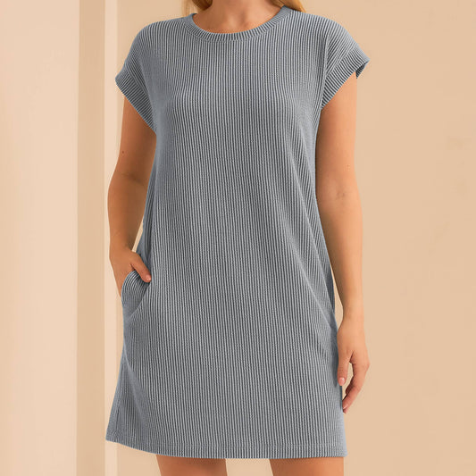 Ava Wave Rib Comfy Dress