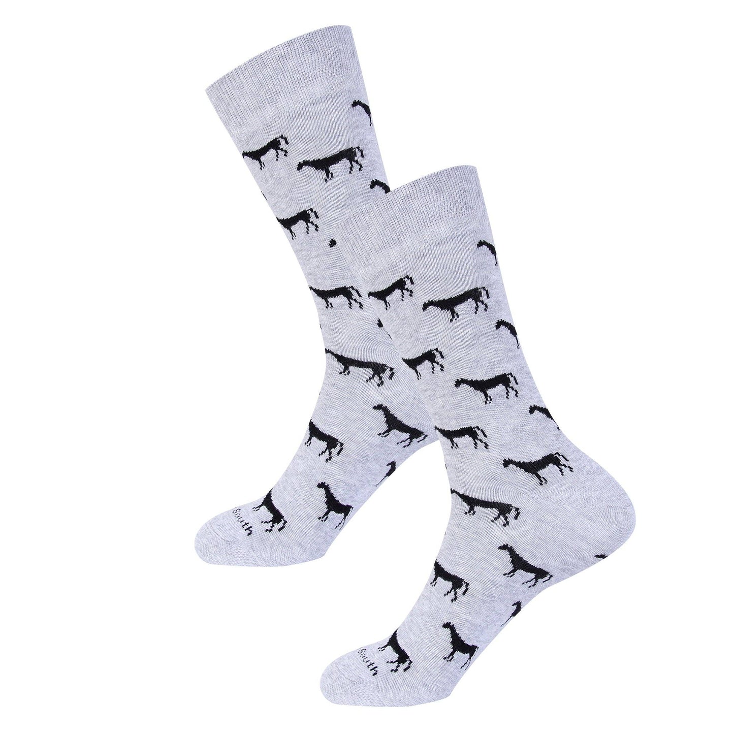 Grey/Black Standing Horse Socks