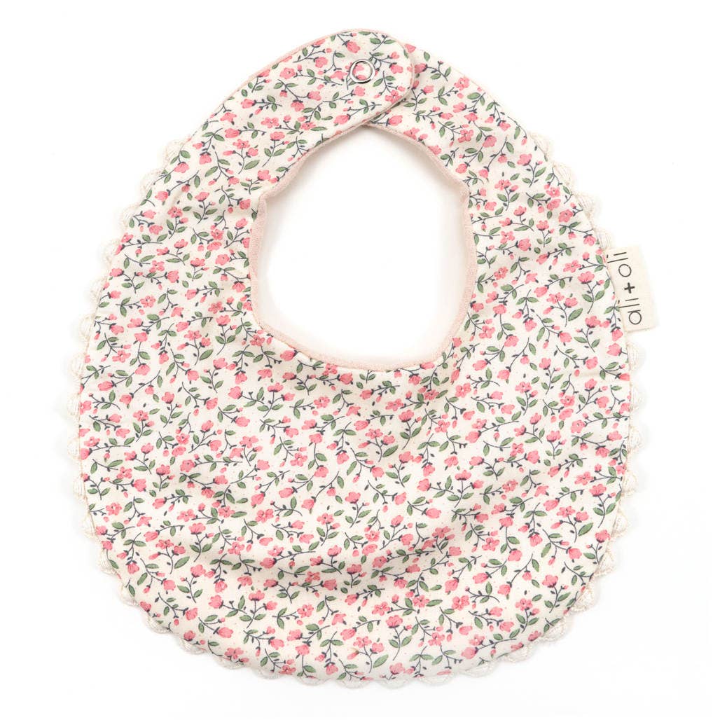 Pink Cotton Baby Bib Double Sided