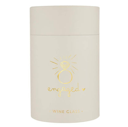 Engaged Gold Foil Stemless Wine Glass