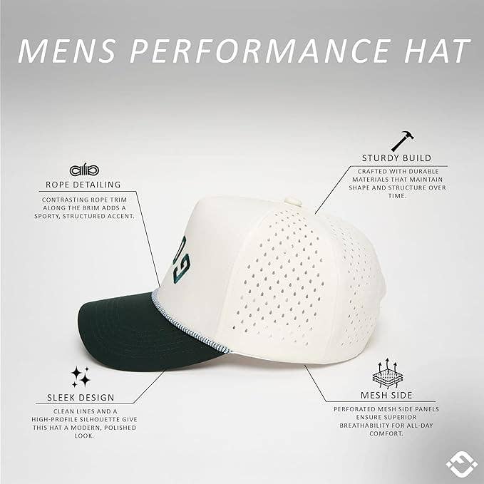 Laser Cut Golf Rope Cap Green/Beige