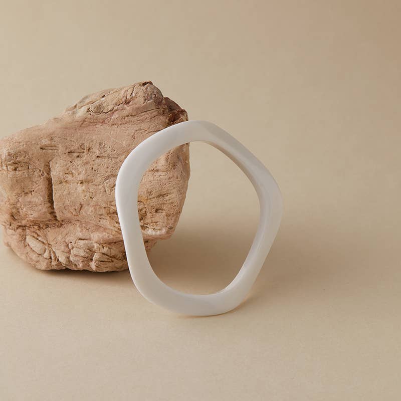 Wavy Polyresin Bangle Bracelet