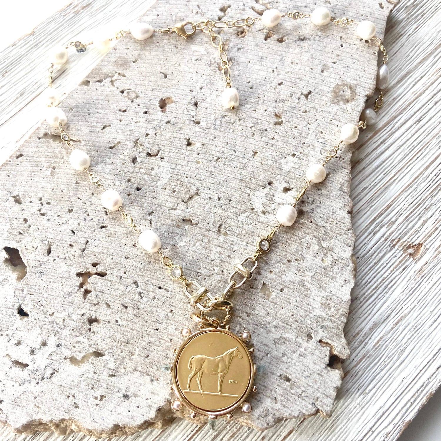 Horse Coin Equestrian Derby Necklace