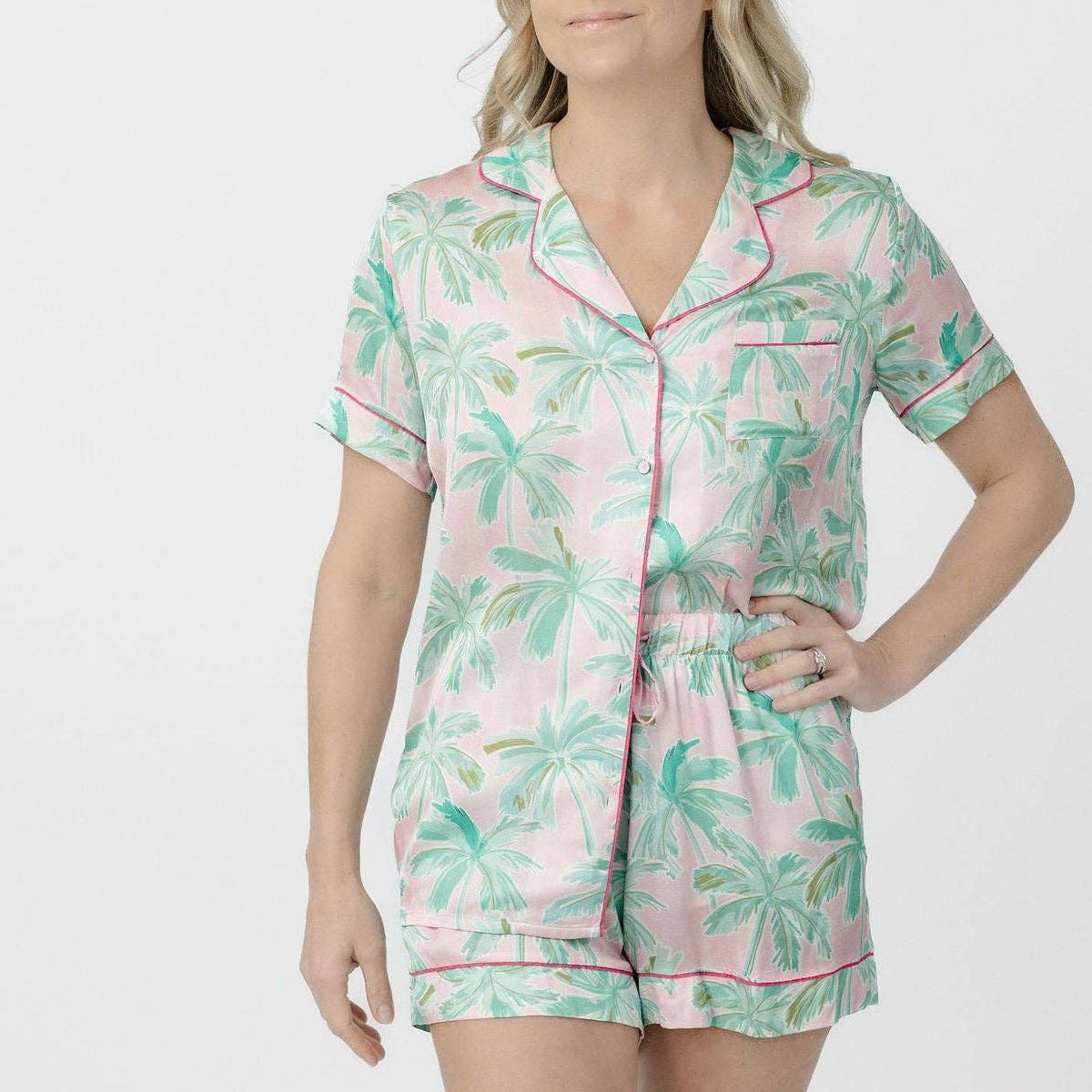 Palm Paradise Button Down Short Set