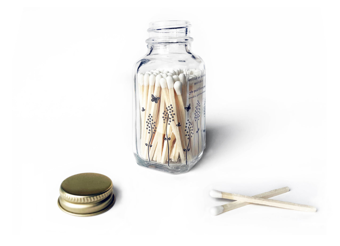 Wildflower Glass Match Jar
