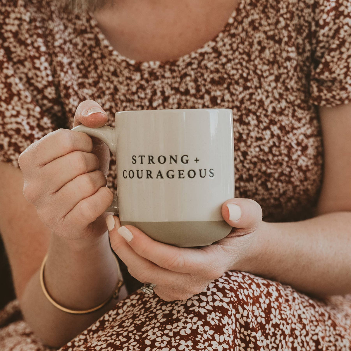Strong &amp; Courageous Stoneware Mugs