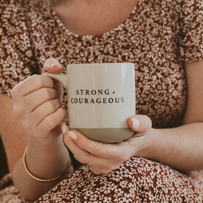 Strong &amp; Courageous Stoneware Mugs