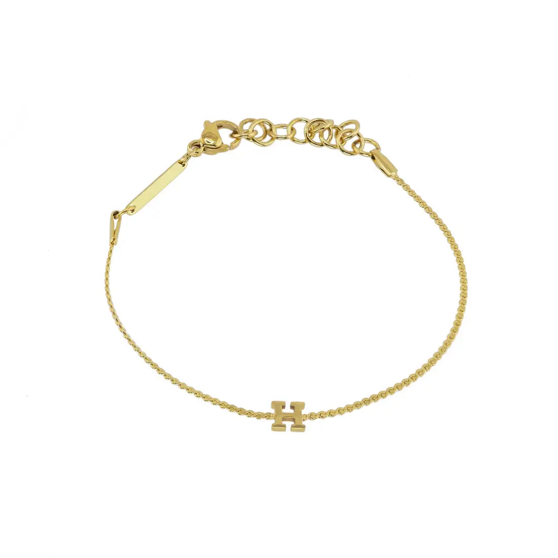 Dainty Waterproof Gold Initial Bracelet