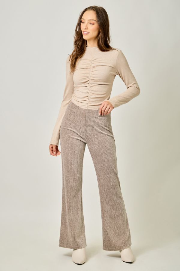 Velvet Bootcut Cappuccino Trousers