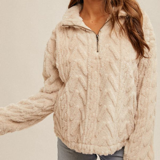 Plush Half Zip Pullover Jacket
