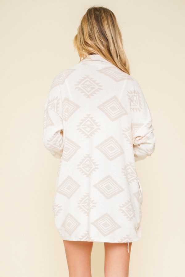 South Western Print Open Cardigan