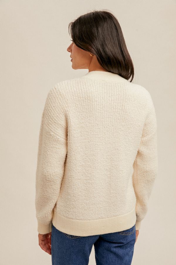Zip Front Ivory Sweater