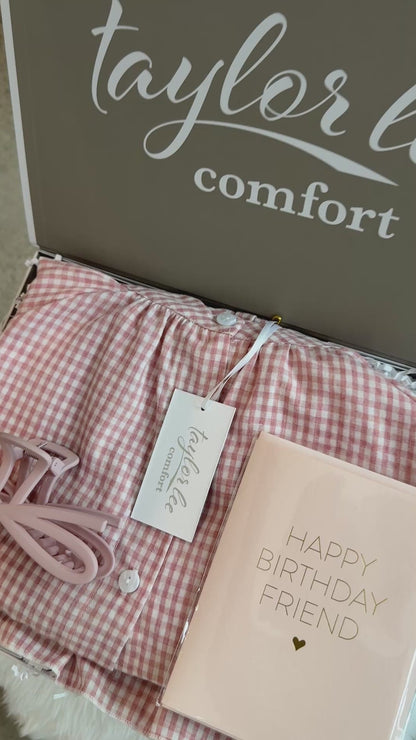 Gingham Ruffle Cotton Pajama Comfort Kit