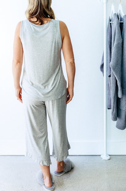 Riley Ruffle Hem &amp; Tank Bamboo Pajama SET