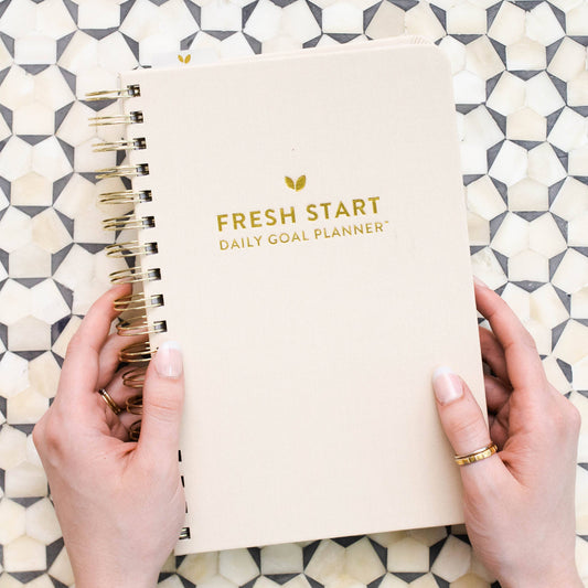 Daily goal planner fresh start spiral bound notebook for teacher gift or new mom or mothers day