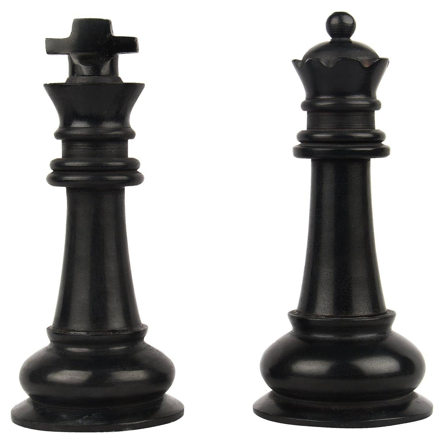 Checkmate Large King Queen Black Stone Décor (Set of 2)