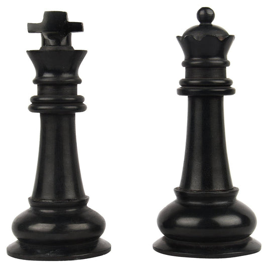 Checkmate Large King Queen Black Stone Décor